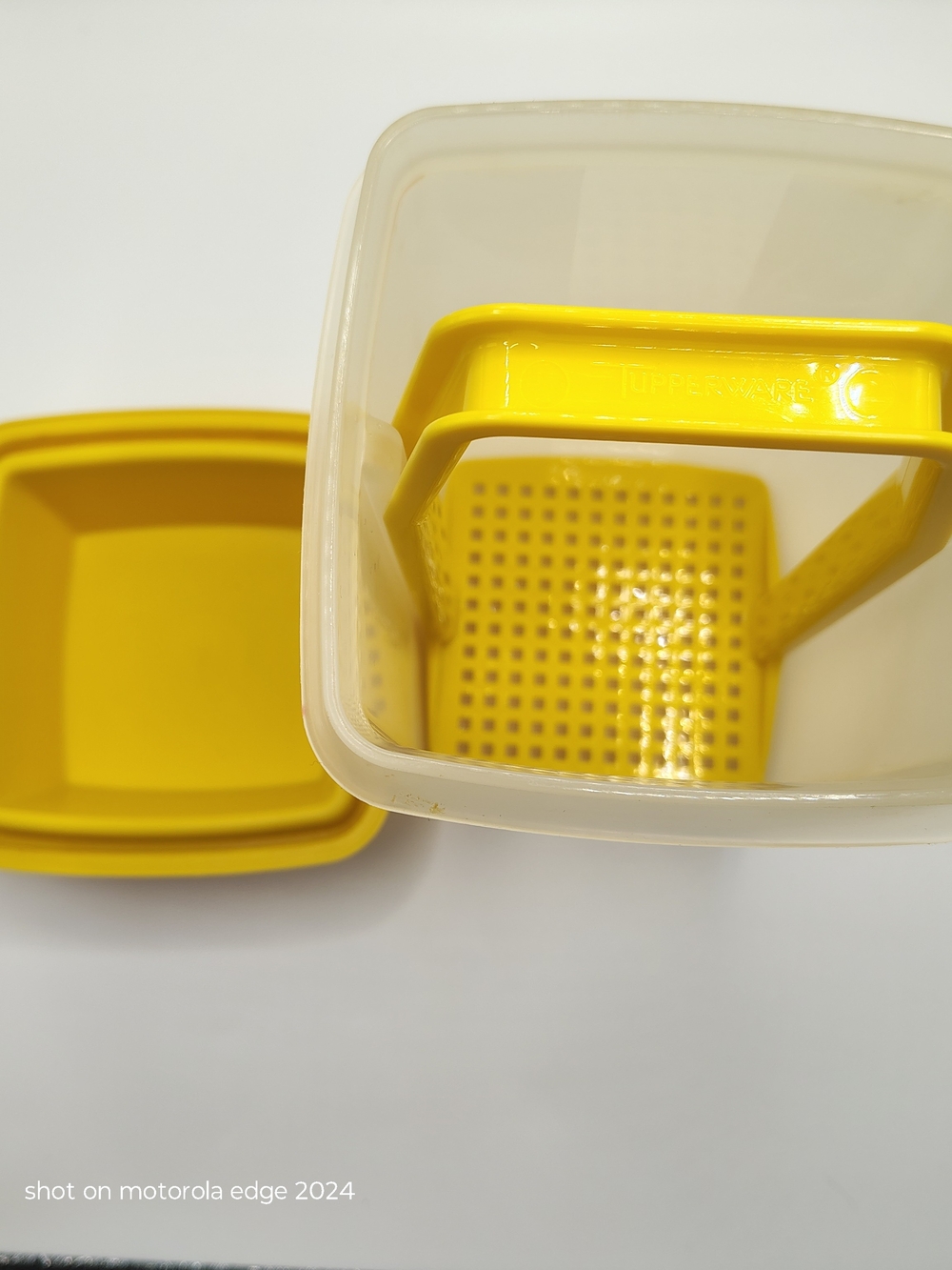 Yellow Plastic Kitchen Storage Container with Matching Lid - Picture 5 of 10